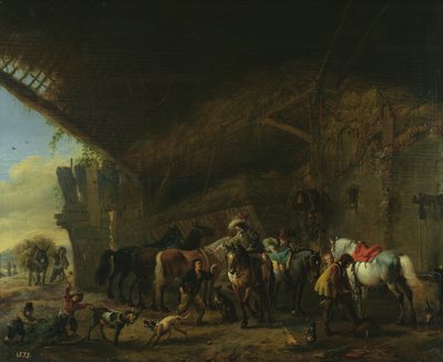 Vor dem Gasthaus von Philips Wouwerman